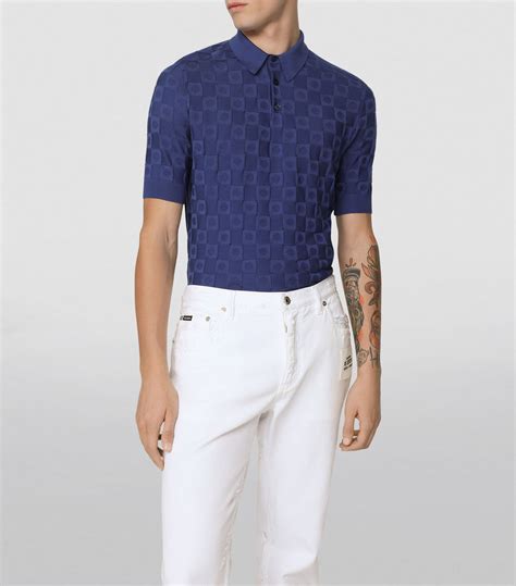 Silk jacquard polo